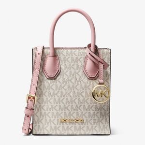 NWT Micheal Kors Mercer Blush Pink Nano Mini extra small bag